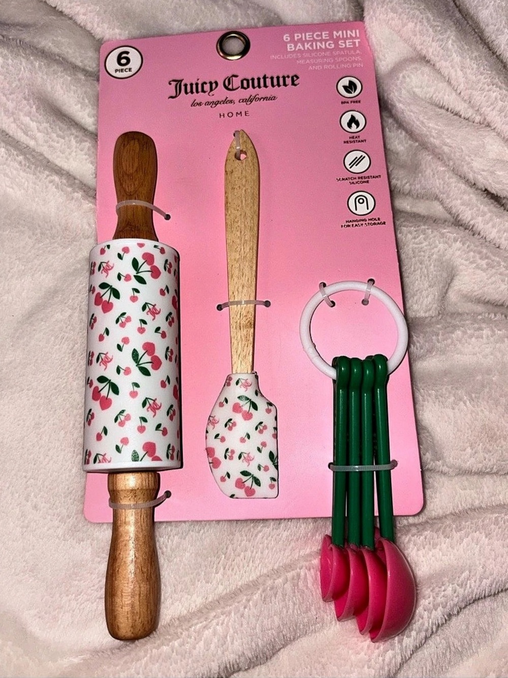 Juicy Couture 6 Piece Mini Baking Set Pink & Green NWT